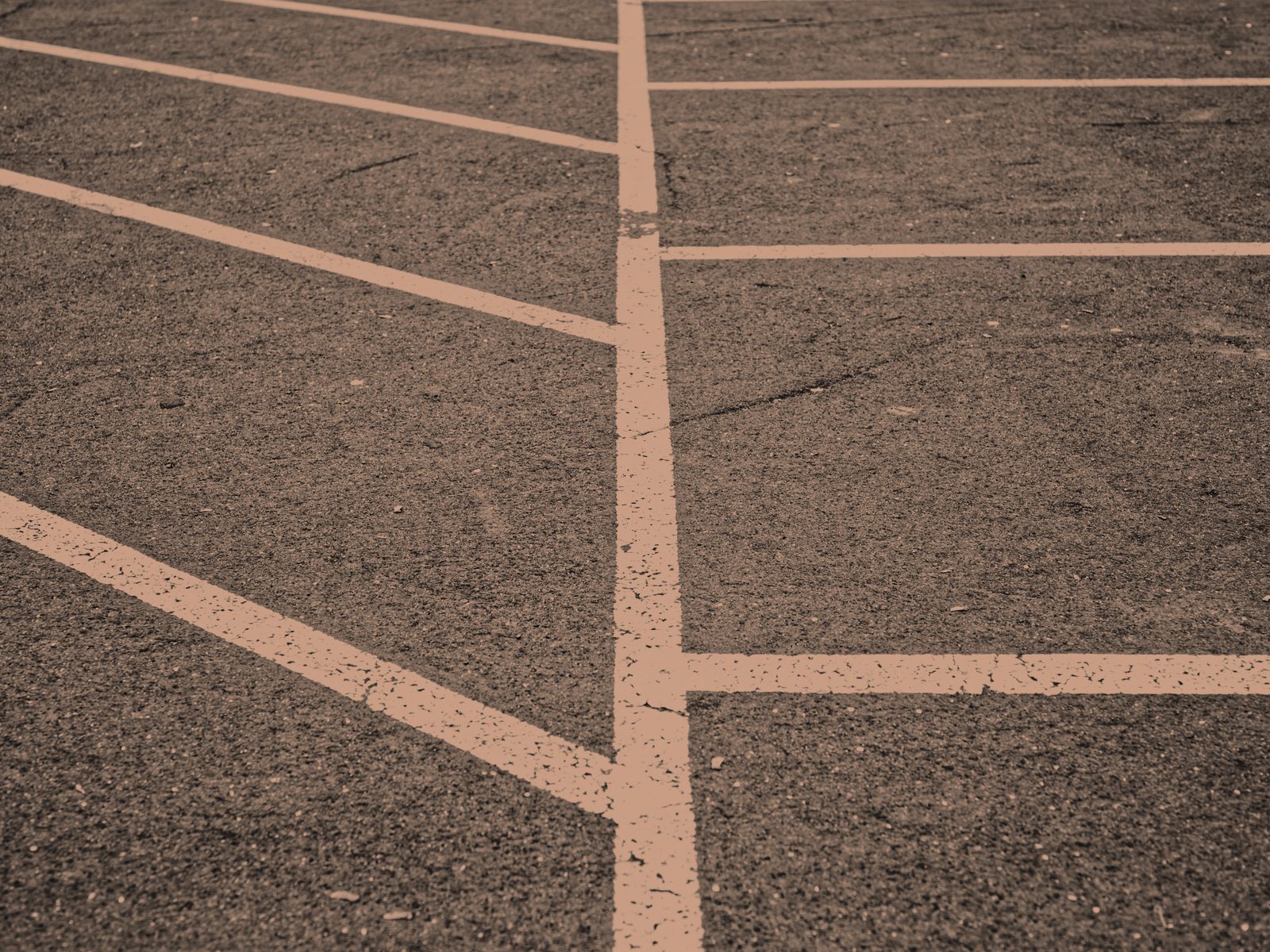 White parking stall lines on asphalt